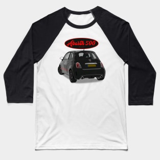 ABARTH 500 Black Red Back Baseball T-Shirt